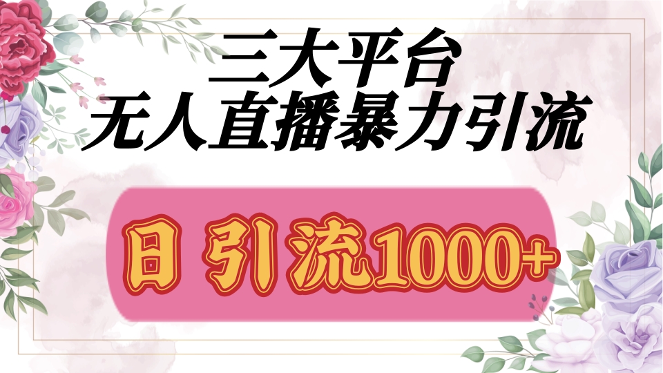 三大平台无人直播引流，吸引精准创业粉，保姆级教学|无人直播播什么最吸引人