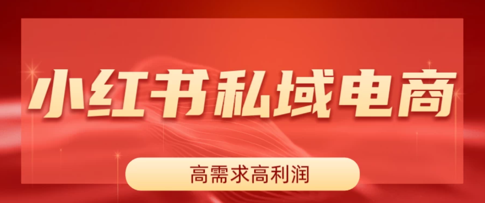 小红书私域电商，做了即可出单，一天利润1000＋|小红书私域从平台获客给企业