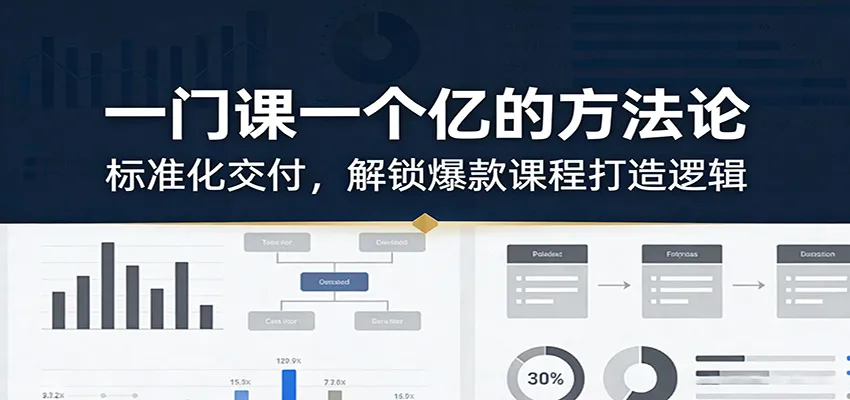 一门课一个亿的方法论：标准化交付，解锁爆款课程打造逻辑