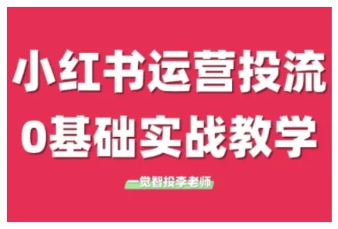 小红书运营投流，小红书广告投放从0到1的实战课，学完即可开始投放（更新26年）