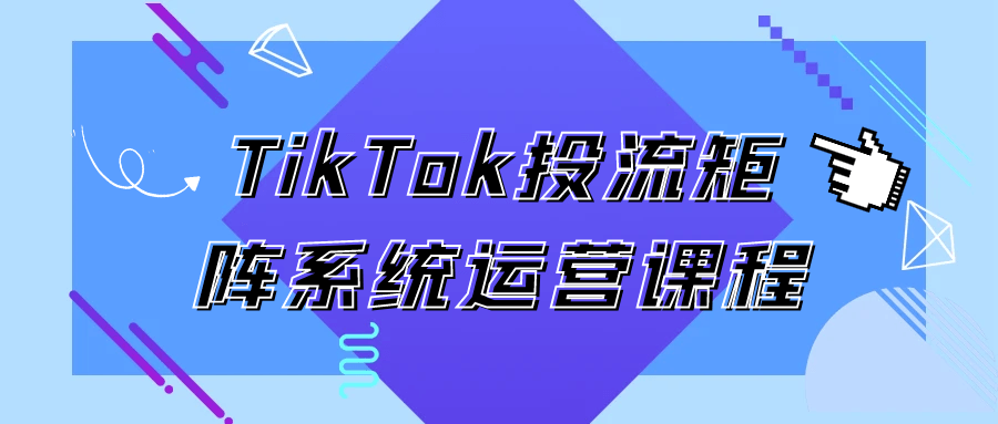TikTok投流矩阵系统运营课程|TikTok投流矩阵系统运营课程资源