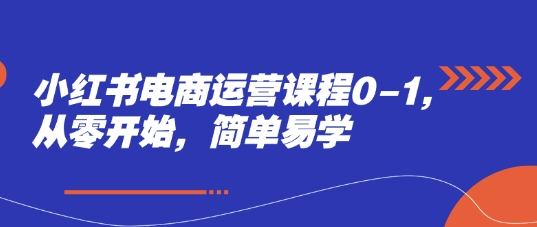 小红书电商运营课程0-1，从零开始，简单易学bbb|小红书电商实战课程