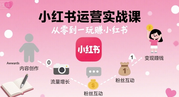 小红书运营实战课，从零到一玩賺小红书|小红书运营做什么