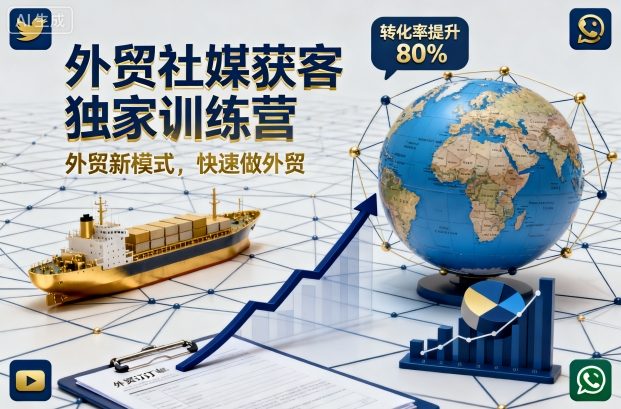 外贸社媒获客独家训练营，外贸新模式，快速做外贸|外贸社媒获客独家训练营,外贸新模式,快速做外贸研究