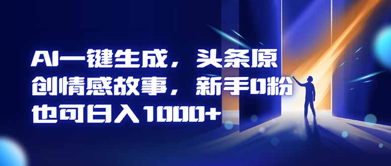 AI一键生成,头条原创情感故事,新手0粉也可日入1000+ AI一键生成,头条原创情感故事,新手0粉也可日入1000+