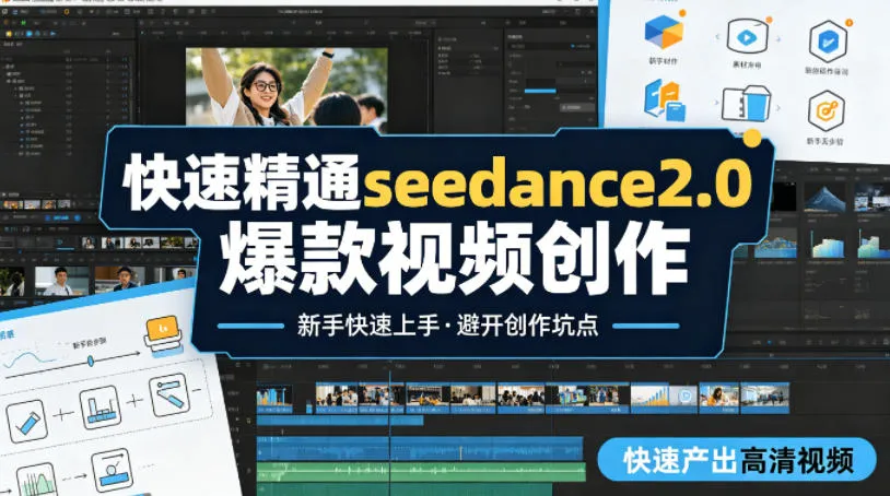 快速精通seedance2.0爆款视频创作，快速产出高清视频，避开大量创作坑点，新手也能快速上手