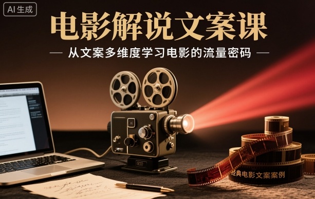 电影解说文案课，从文案多维度学习电影的流量密码|电影讲解的文案都是从哪里来的?