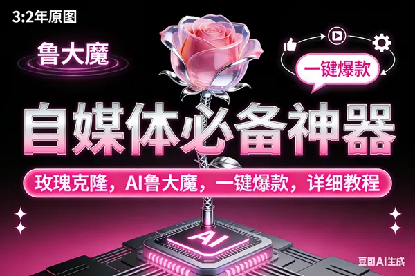 （17153期）玫瑰克隆神器，ai鲁大魔，自媒体必备工具，一键爆款神器，详细教程。