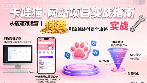 卡哇猫·网站项目，网站搭建与运营以及引流跳转付费|建设项目搭建工棚需要临时搭建手续