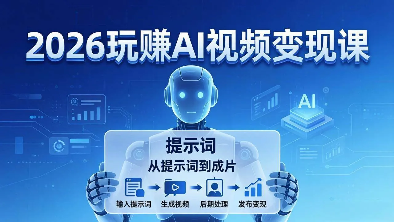 (17827期)2026玩赚AI视频变现课:掌握 AI 视频全流程技能,从提示词到成片高效产出 (17827期)2026玩赚AI视频变现课:掌握 AI 视频全流程技能,从提示词到成片高效产出