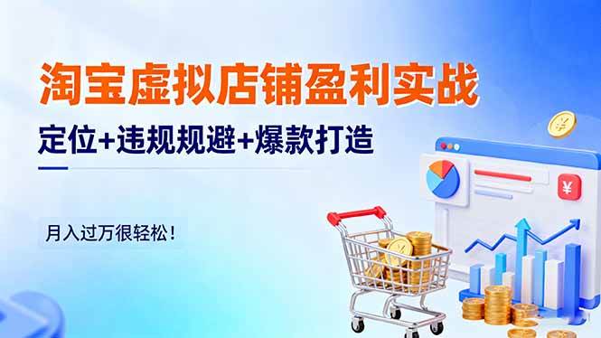 (16387期)淘宝虚拟店铺盈利实战:定位+违规规避+爆款打造,月入过万很轻松! (16387期)淘宝虚拟店铺盈利实战:定位+违规规避+爆款打造,月入过万很轻松!