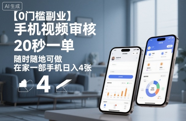 【0门槛副业】手机视频审核,20秒一单,随时随地可做,在家一部手机日入4张【揭秘】 【0门槛副业】手机视频审核,20秒一单,随时随地可做,在家一部手机日入4张【揭秘】