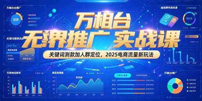 万相台无界推广实战课，关键词测款加人群定位，2025电商流量新玩法
