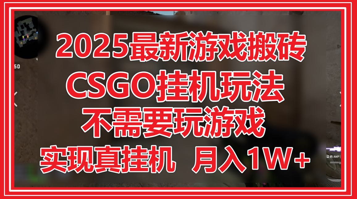 （14743期）2025最新游戏搬砖，CSGO挂机，不需要玩游戏，实现真挂机，月入1W+bbb|2025新上线slg